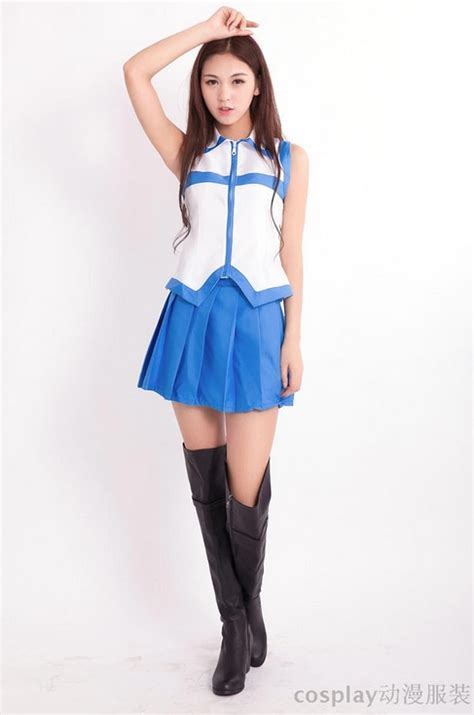Girls New Costumes Anime Fairy Tail Cosplay Dress Set Cute