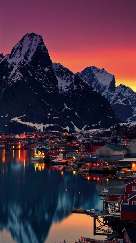 Lofoten Islands Norway Mountains Sunrise Free 4k U Iphone Wallpapers