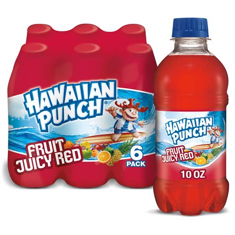 Hawaiian Punch Fruit Juicy Red Fruit Punch Juice Drink 10 Fl Oz Bottles 6 Pack