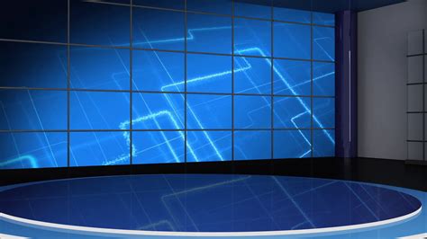 News Tv Studio Set 06 Virtual Green Screen Background Loop Stock Gambaran
