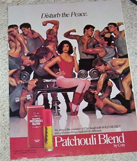 1986 PRINT AD Coty Patchouli Sexy JANICE DICKINSON Leotard Tights