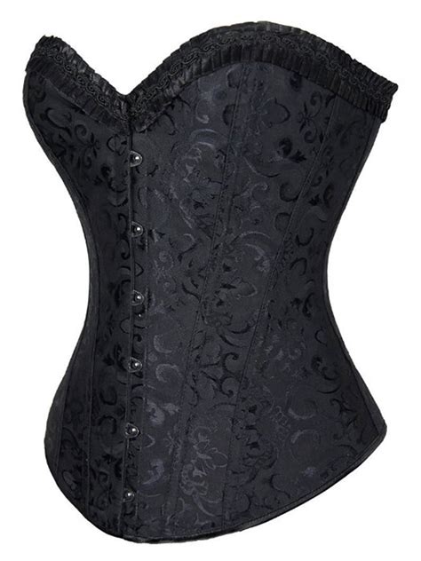 Dodoing Vintage Floral Womens Lace Up Boned Sexy Overbust Corset