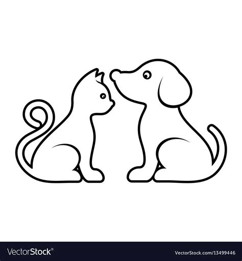 Cute Cat And Dog Icons Royalty Free Vector Image Free Vector Images