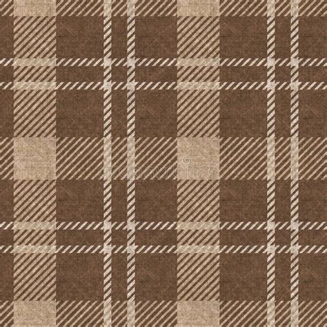 Sepia Brown Neutral Woven Plaid Texture Background Seamless Old Worn