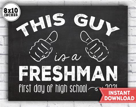 First Day Of Freshman Year Free Printable