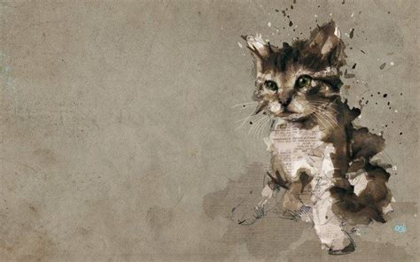 Find images of animal wallpaper. animals, Pet, Cat, Kittens, Digital Art, Painting, Text ...