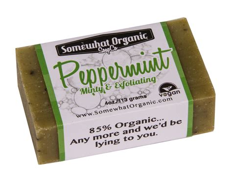 100% natural materials and essential oils such as olive oil we sell natural organic soaps and products including foaming hand soap, bar soap, sugar scrub, and. Peppermint Organic Soap - 4 oz Bar - Somewhat Organic Soap ...