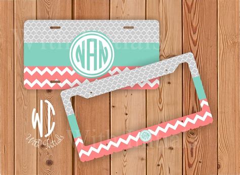 Chevron With Morrican Pattern License Plate Or Frame Etsy