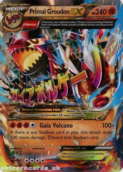 The words were fuzzy on the bottom. Primal Groudon EX 86/160 Primal Clash Rare Holo ex Mint Pokemon Card:: Unicorn Cards - The UK's ...