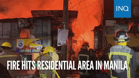 Fire Hits Residential Area In Manila Youtube