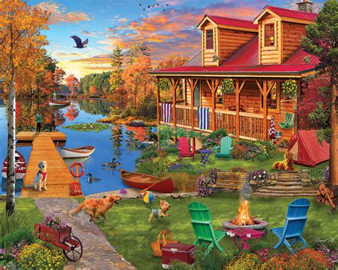 1000 Piece Puzzle Adventures At The Lake White Mountain Puzzles