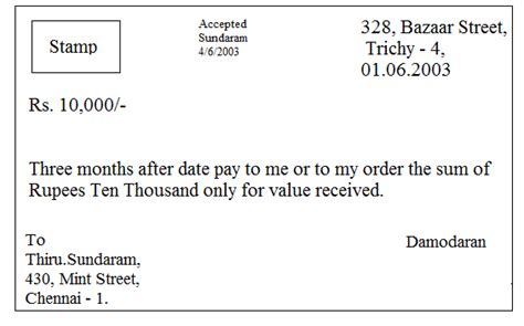 Format Of Bill Of Exchange