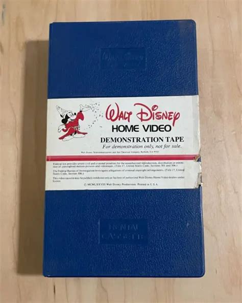 WALT DISNEY HOME Video Demonstration Tape RARE Blue Box Rental Only VHS PicClick