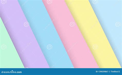 Pastel Color Palette Green Purple Blue Pink Yellow Paper Cut Stock