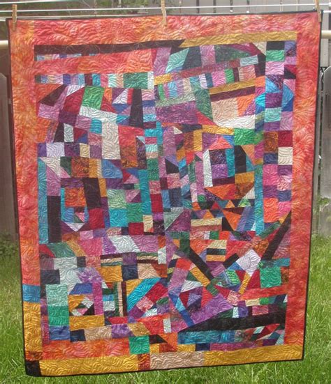 Crazy Modern Art Quilt Abstract Patchwork Wall Hanging Quilter