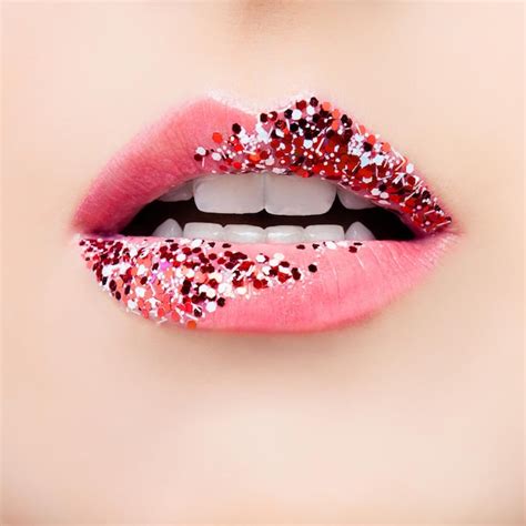 premium photo perfect sexy woman lips macro beautiful female mouth with glitter makeup and