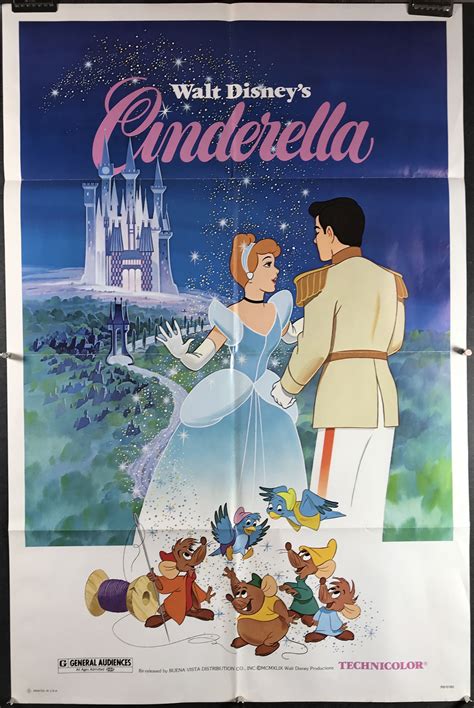 Cinderella Original Vintage Walt Disney Movie Poster