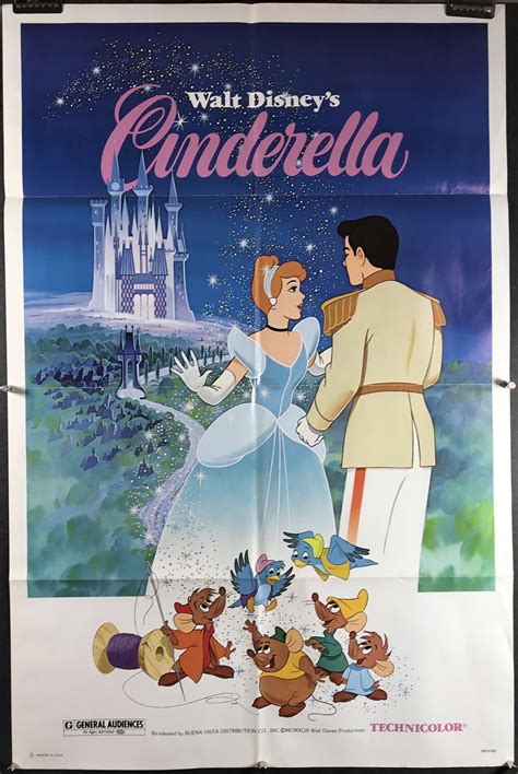 CINDERELLA, Original Vintage Walt Disney Movie Poster - Original