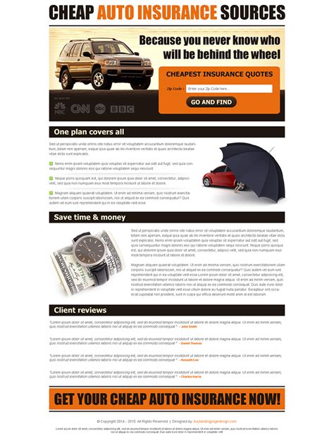 Purchasing insurance online is cheap and convenient, since you can save time and money by comparing quotes from multiple insurers at home. cheap-auto-insurance-quote-lp-016 | Auto Insurance Landing Page Design preview.