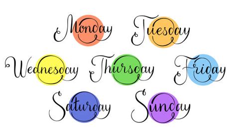 Days Of The Week Clip Art Printable