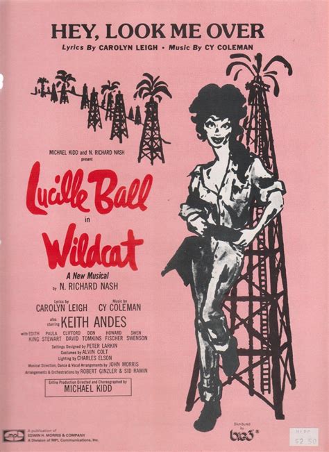 Hey Look Me Over Vintage Sheet Music With Lucille Ball In Wildcat A