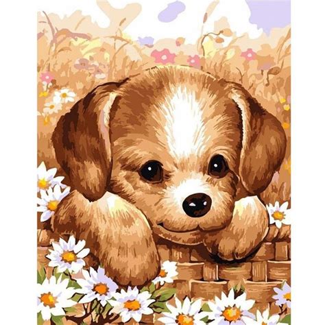 Dog Diy Paint By Numbers Kits Pbn52402 In 2020 Modern Wall Art Canvas