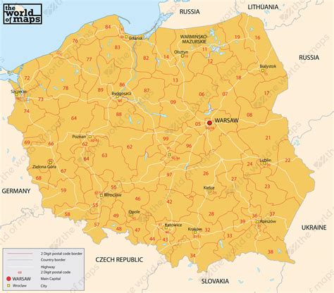 Digital Postcode Map Poland 2 Digit 202 The World Of