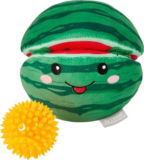 Frisco Summer Fun 2 In 1 Watermelon Plush And Tpr Dog Toy