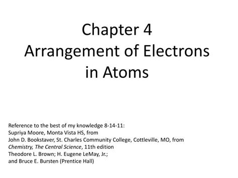 Ppt Chapter 4 Arrangement Of Electrons In Atoms Powerpoint