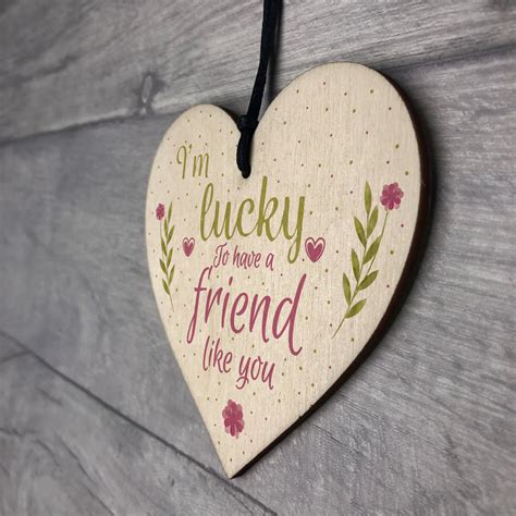 Friendship T Friend Sign Best Friend Plaque Chic Wooden Heart