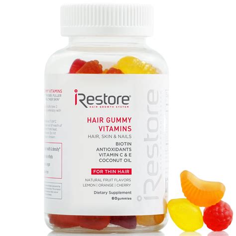Hair growth is decided by genes and hormones. iRestore Hair Gummy Vitamins, Biotin, Vitamin C&E, Coconut ...