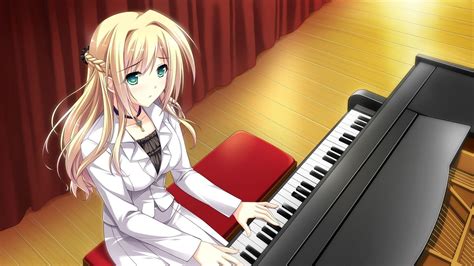 Girl Playing The Piano Hd Desktop Wallpaper Widescreen High