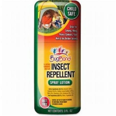Bugband Insect Repellent Natural Geraniol 3 Oz Spray Lotion Deet Free