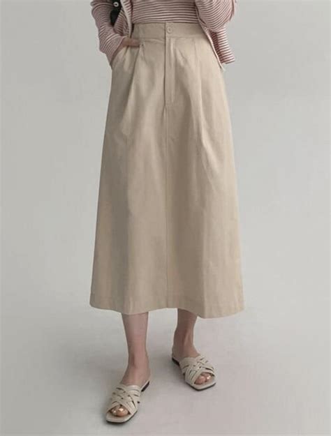 Awab Mock Pintuck Long Skirt 2color Codibook