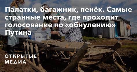 В соцсетях разлетелись кадры с выездным голосованием по поправкам в конституцию рф. Палатки, багажник, пенёк. Самые странные места, где ...
