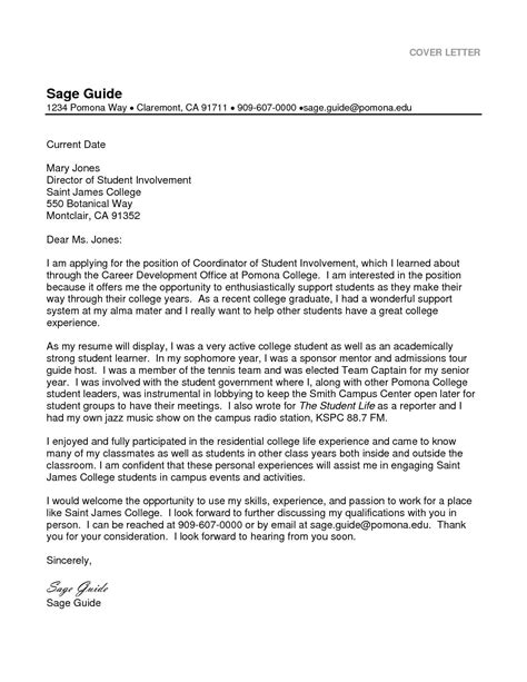 When a student is going to enter in a college h needs one or more letter of recommendation from their high schools. Cover Letter Template College Student | Student resume ...