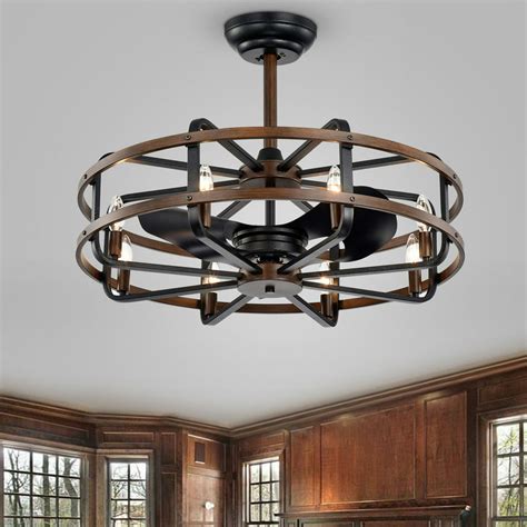 Warehouse Of Tiffany Raven 8 Light 3 Blade Lighted Ceiling Fan Cfl
