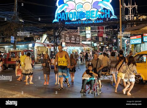 Bangla Road Walking Street By Night In Patong It Is Famous For Its