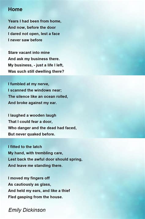 Home Poem By Emily Dickinson Poem Hunter