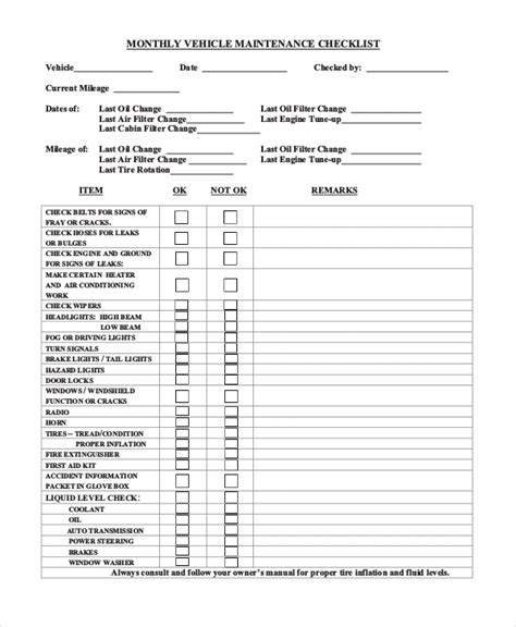 Free 8 Sample Vehicle Service Forms In Pdf Ms Word