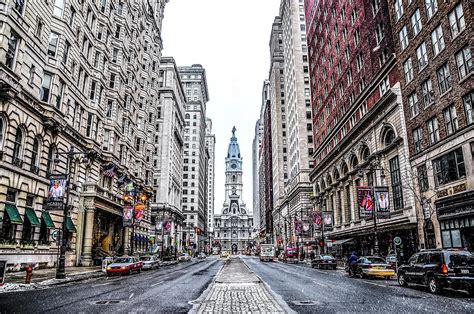 Broad Street Facing City Hall In Philadelphia Photograph By