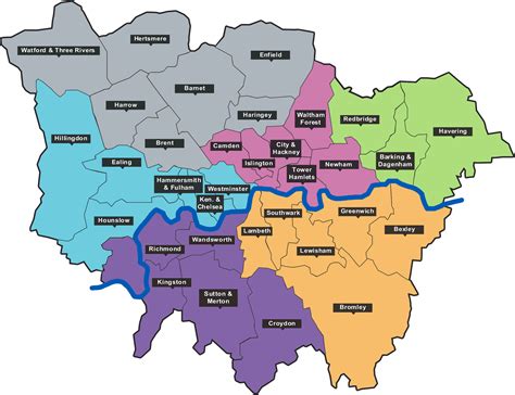 Map London Areas Map Of Counties Around London
