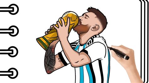 Como Dibujar A Lionel Messi Campeon Del Mundo Paso A Paso Imagesee