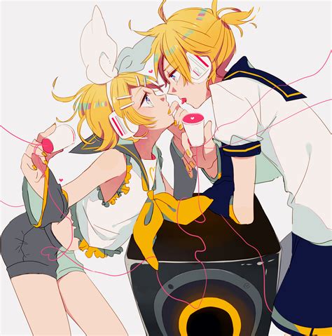 Kagamine Rin And Kagamine Len Vocaloid Drawn By Makojiyomogi