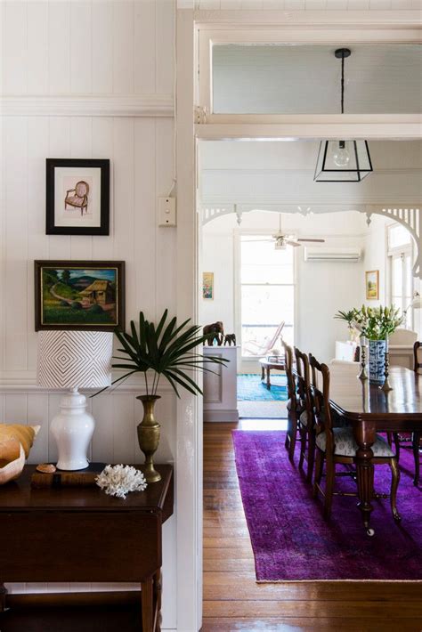Edwardian hallway decor interior design interior decorating leadlight windows queenslander house white hallway timber structure house and home magazine decoration. Newlywed Queenslander Fixer-Upper In Australia Home Tour | Home, Home decor, Living room ideas 2019