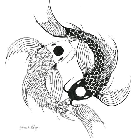 Koi Fish Tattoo Line Drawing Pin By T Tank On Tattoos Bodaswasuas