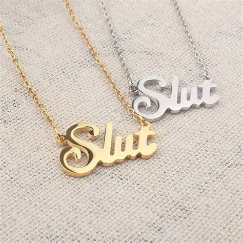 Slut Necklace Or Anklet Stainless Steel With Mirror Finish Etsy