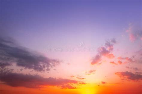Dramatic Colorful Sunrise Sky Twilight Time Cloudscape Stock Image