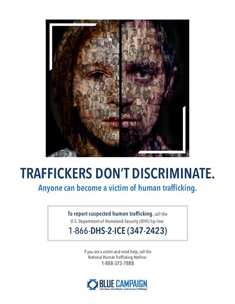 free federal dhs human trafficking awareness poster labor law poster 2024