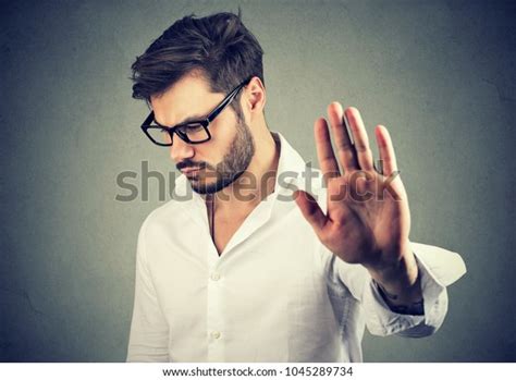 Annoyed Sad Man Giving Talk Hand Stock Photo Edit Now 1045289734